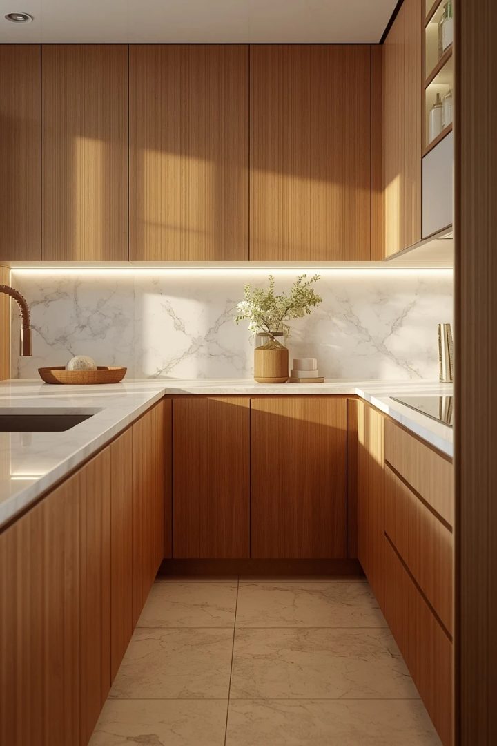 3. The Marble Slab Backsplash