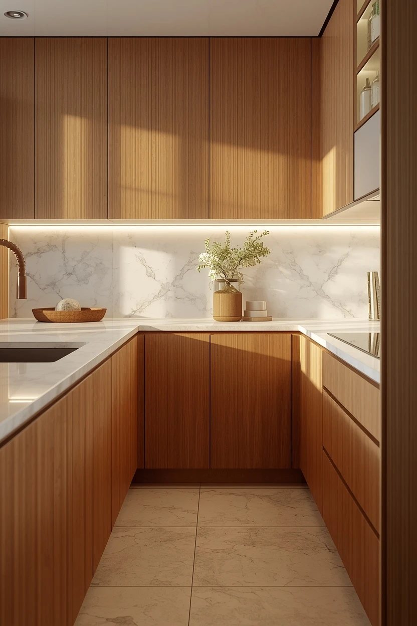3. The Marble Slab Backsplash