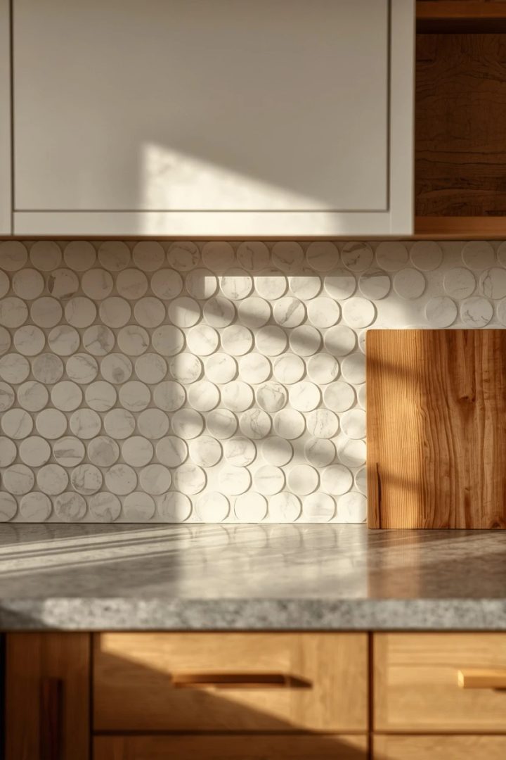 14. The Penny Round Tile Backsplash