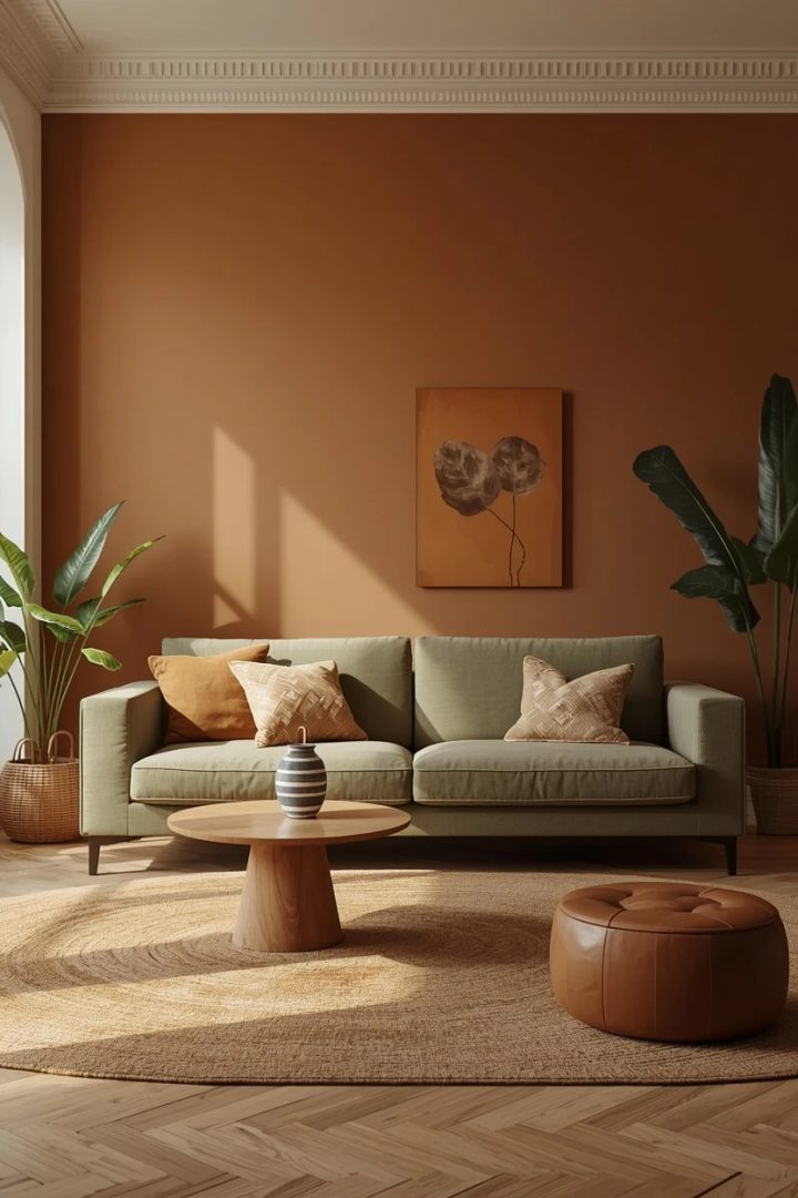 2. The Olive Green and Tan Lounge