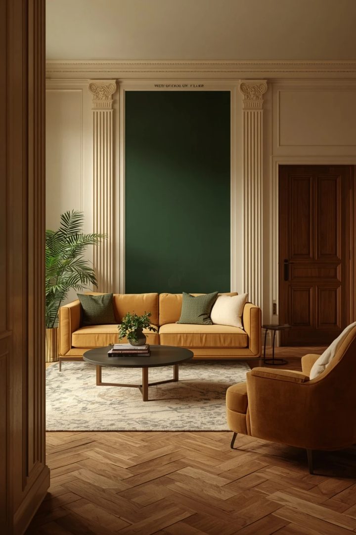 17. The Dark Green and Cream Contrast Lounge