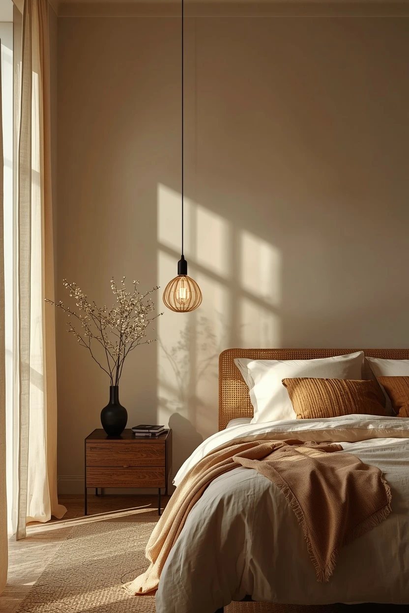 6. The Statement Pendant Bedroom