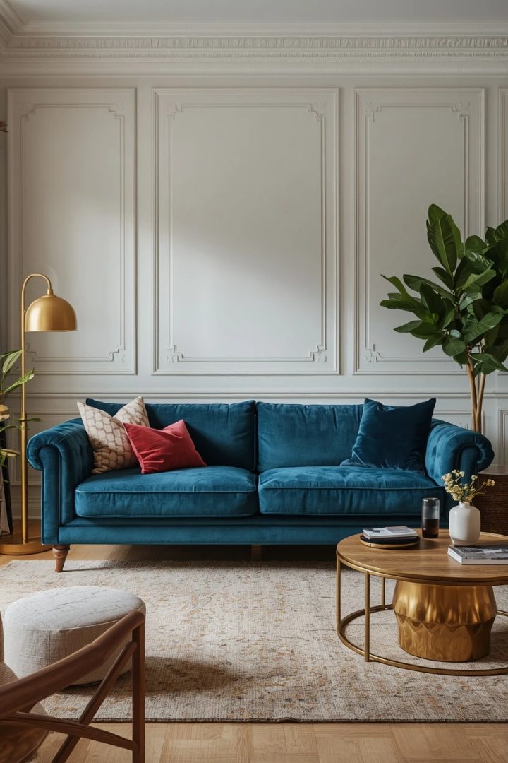 4. The Blue Velvet Sofa Living Room