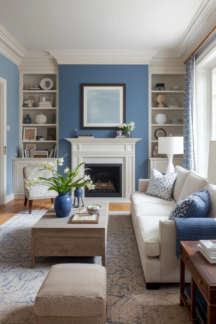 7. The Blue and White Living Room