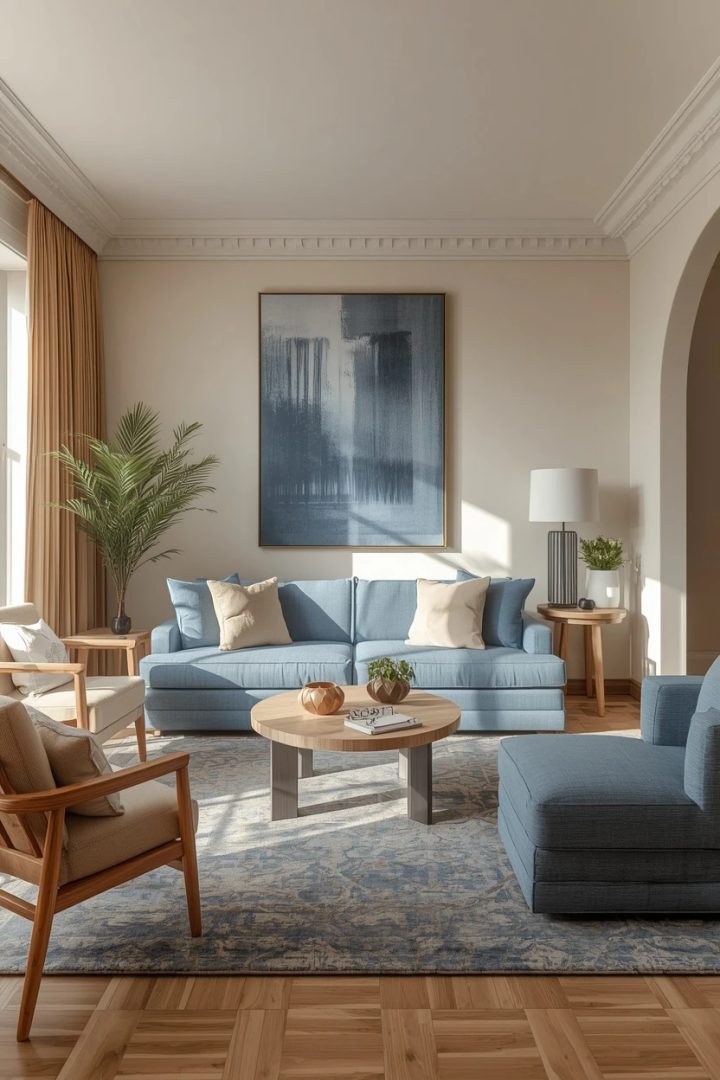 8. The Blue Accent Living Room