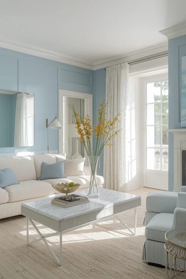 18. The Light and Airy Blue Living Room