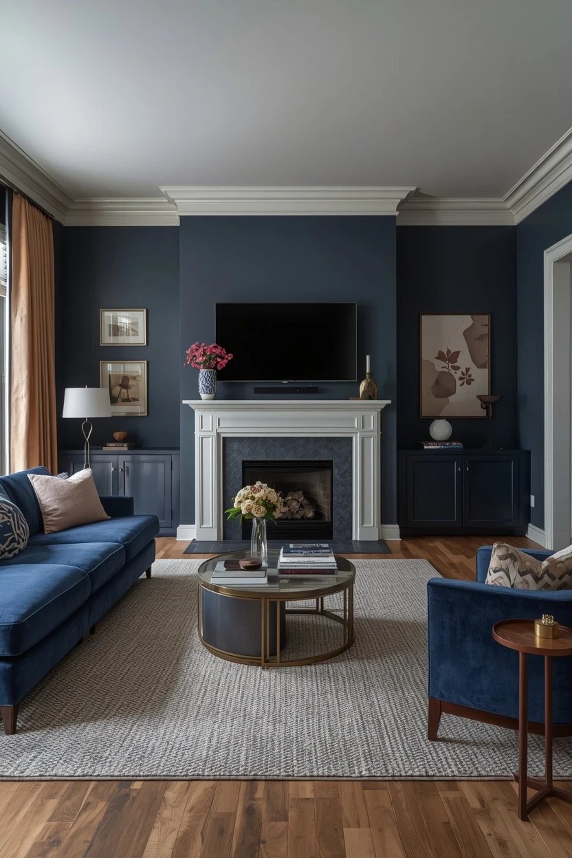 19. The Complete Blue Living Room