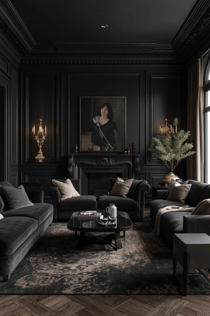 15. The Glamorous Black Living Room