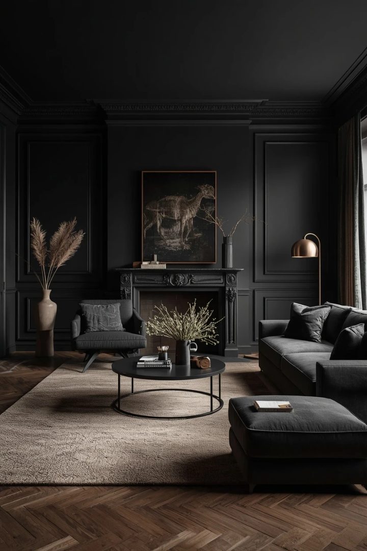 17. The Soft Black Living Room