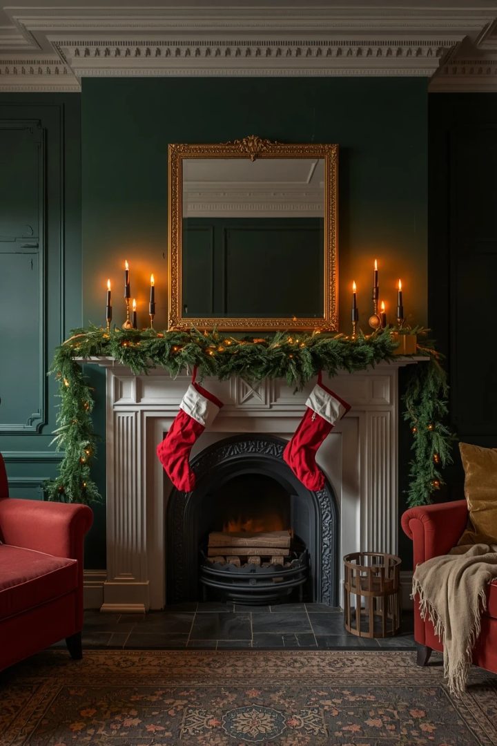 4. The Garlanded Mantel Living Room