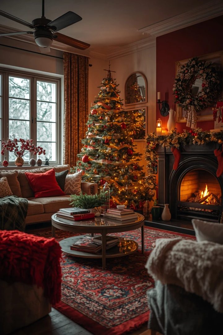 5. The Cozy Layered Christmas Living Room