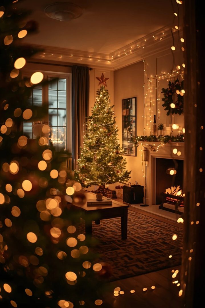6. The Twinkling Light Christmas Living Room