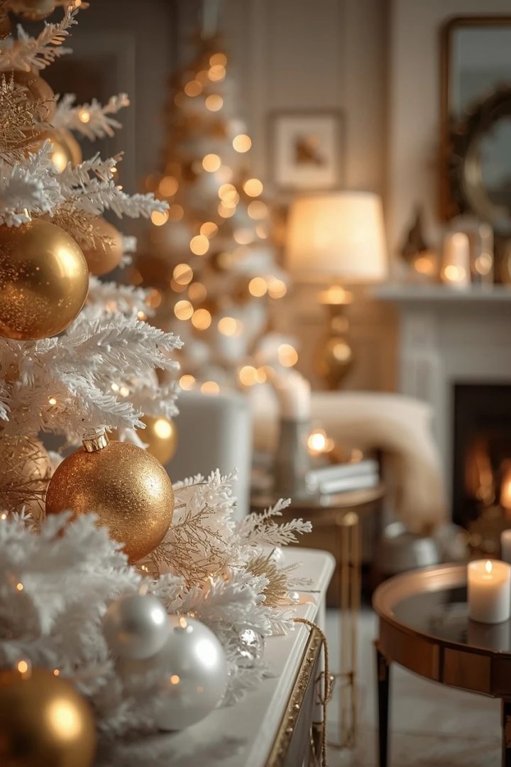 7. The Elegant Gold and White Living Room