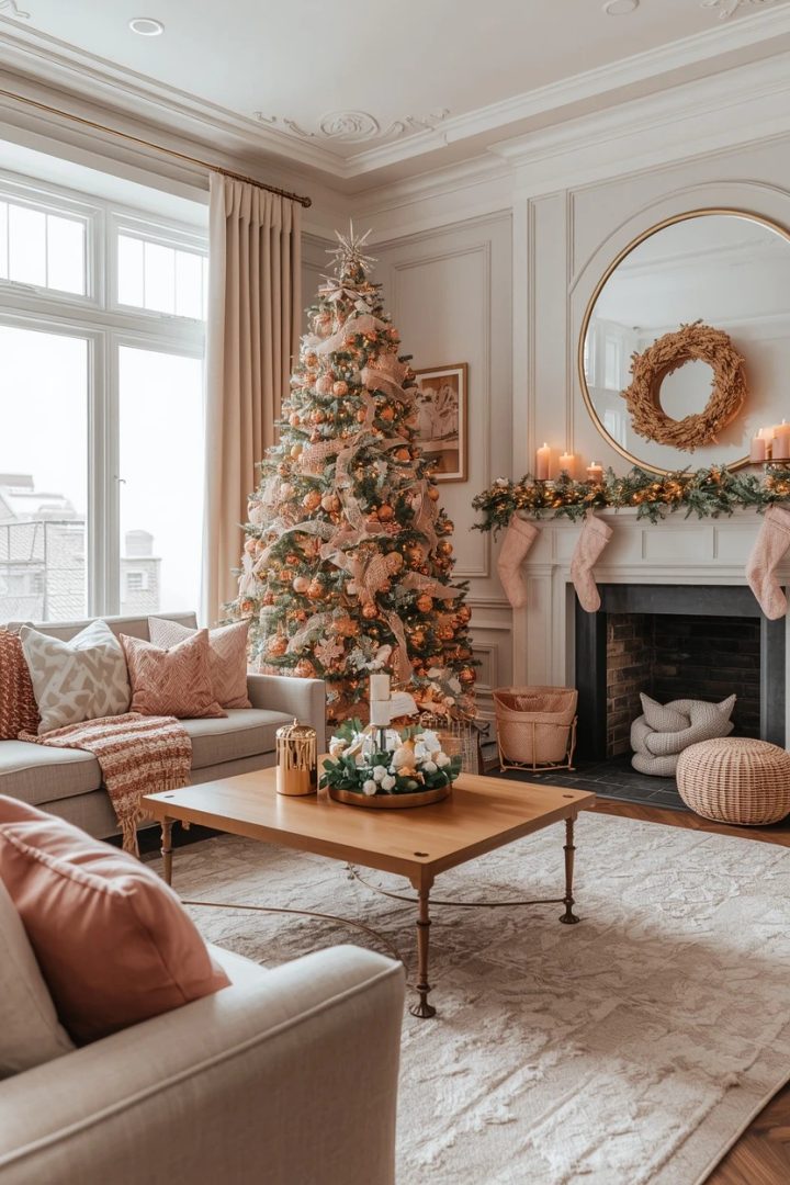 13. The Color-Themed Christmas Living Room