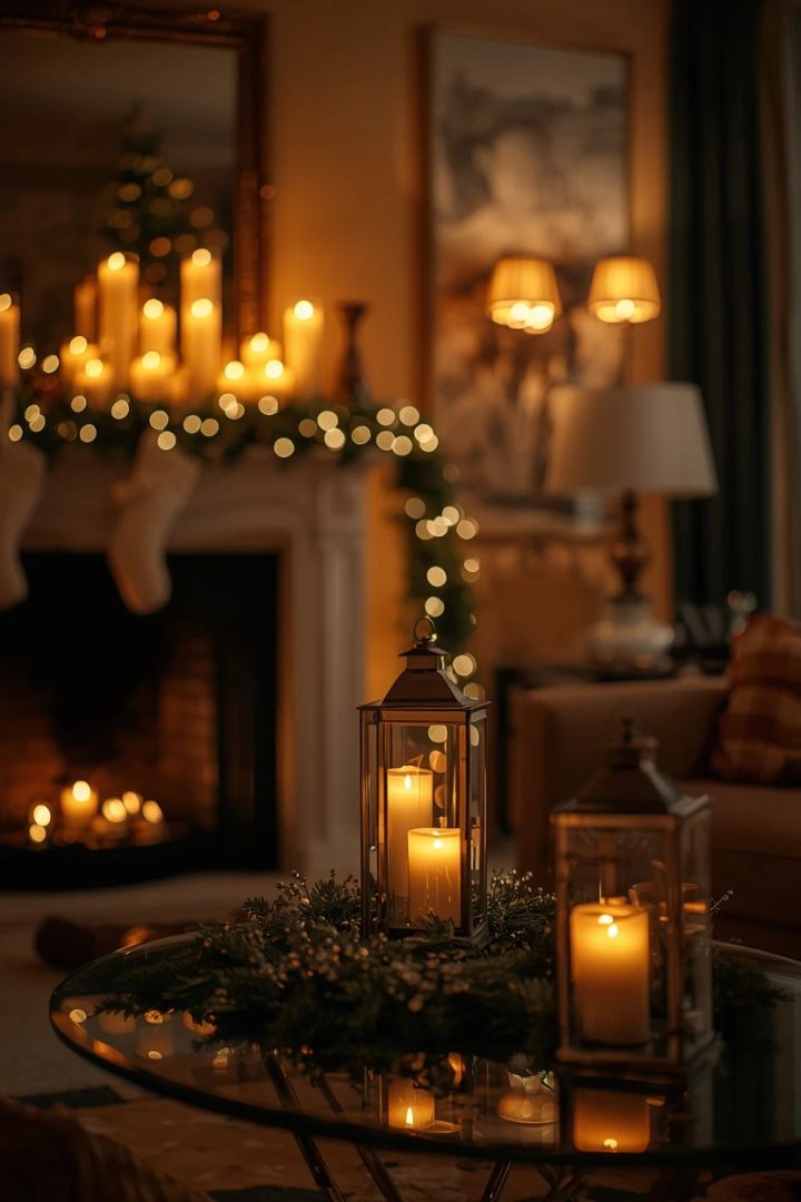 14. The Candlelit Christmas Living Room