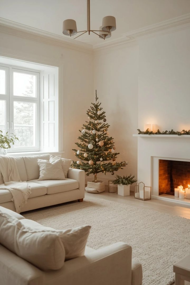 17. The Minimalist Christmas Living Room