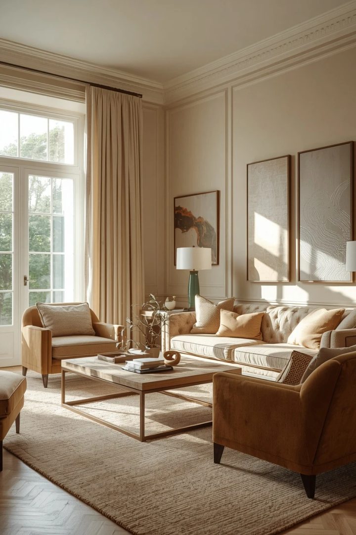 6. The Rich Fabric Drapery Living Room