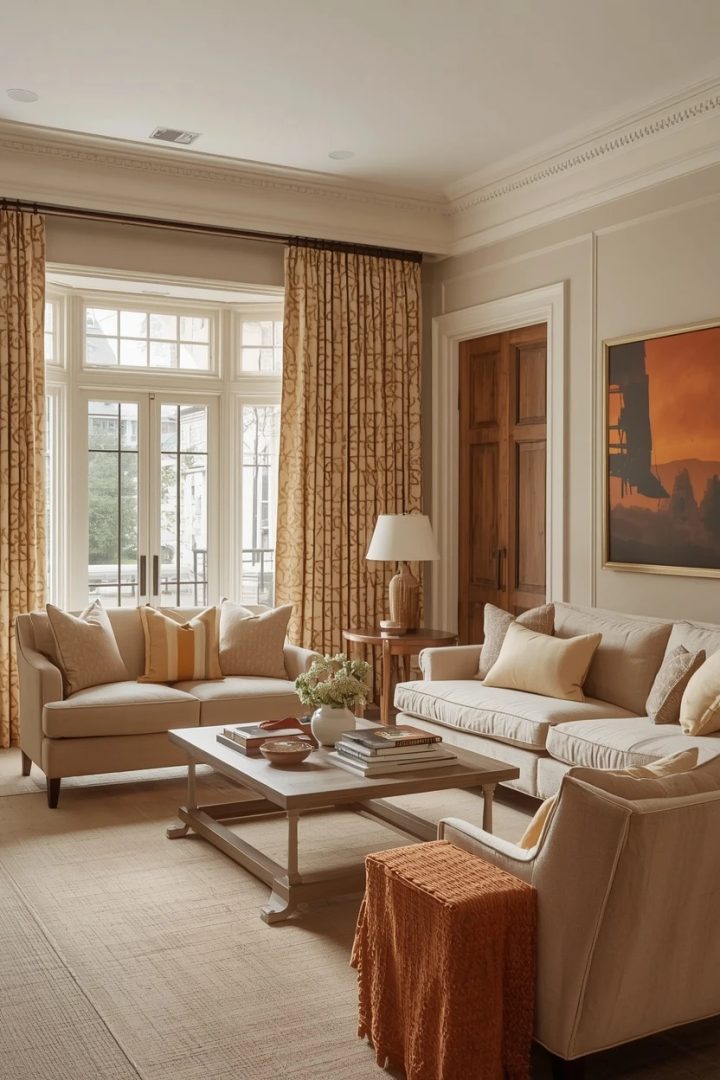 9. The Bold Patterned Drapery Living Room