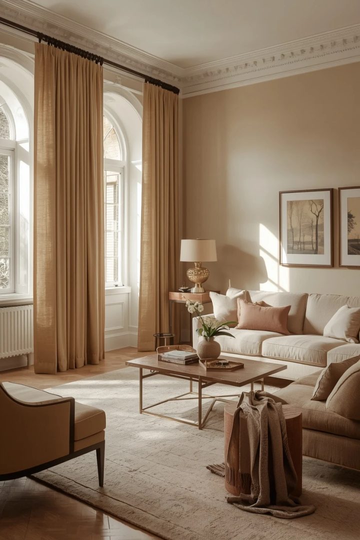 10. The Pooling Drapery Living Room