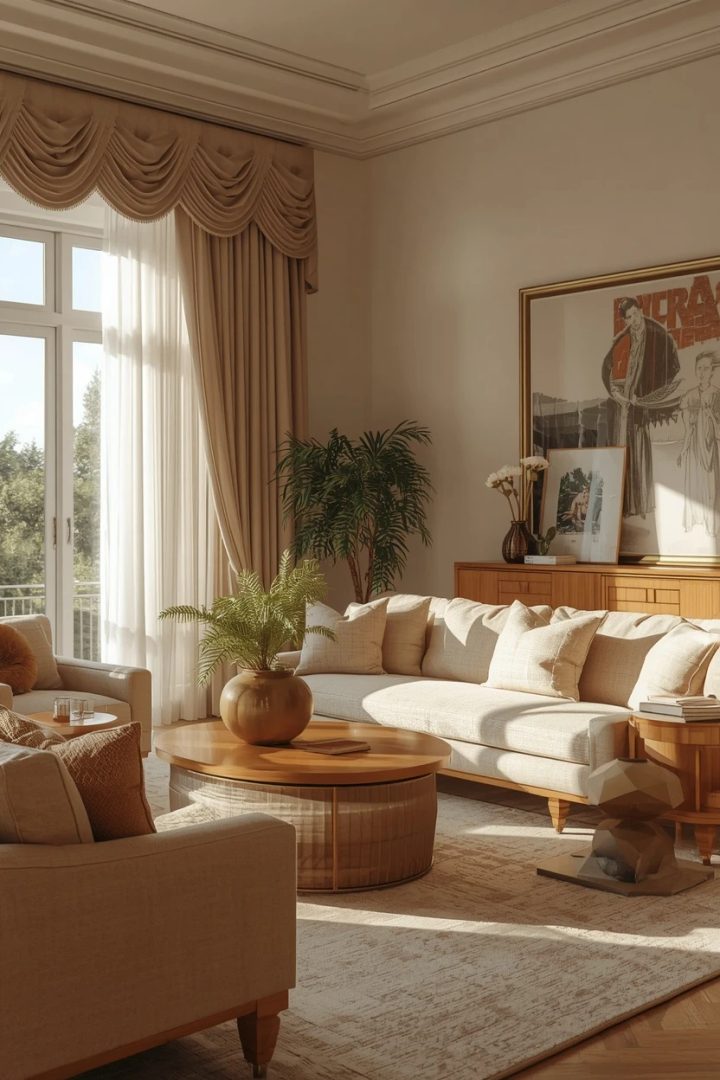 11. The Wave-Heading Drapery Living Room