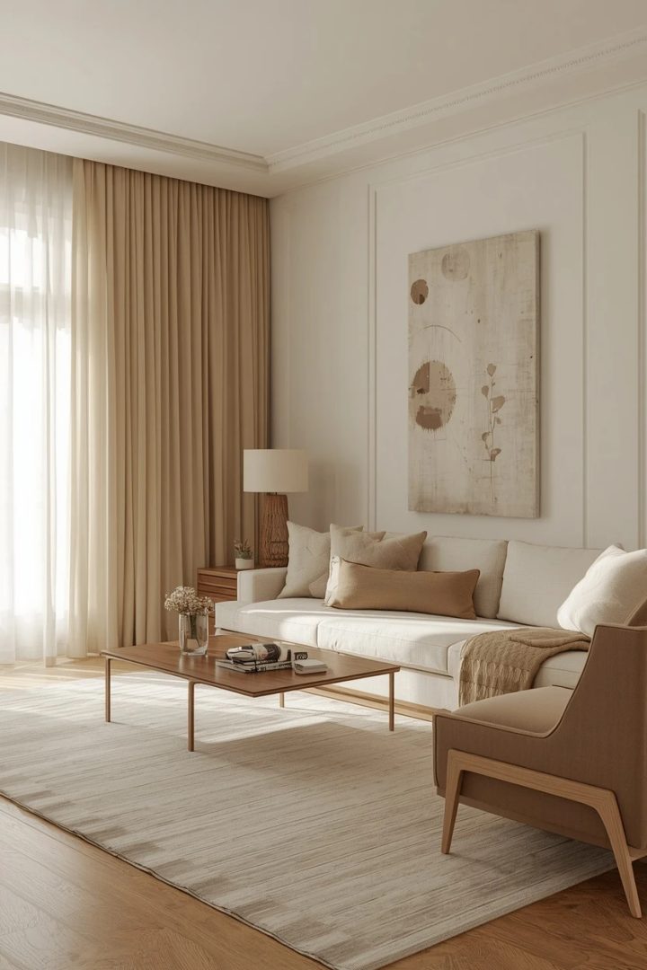 18. The Minimalist Drapery Living Room