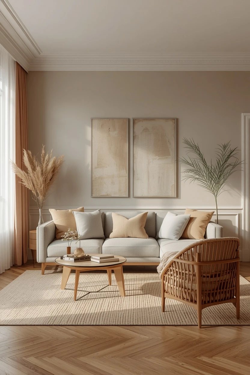 1. The Warm Neutral Grey Settee Living Room