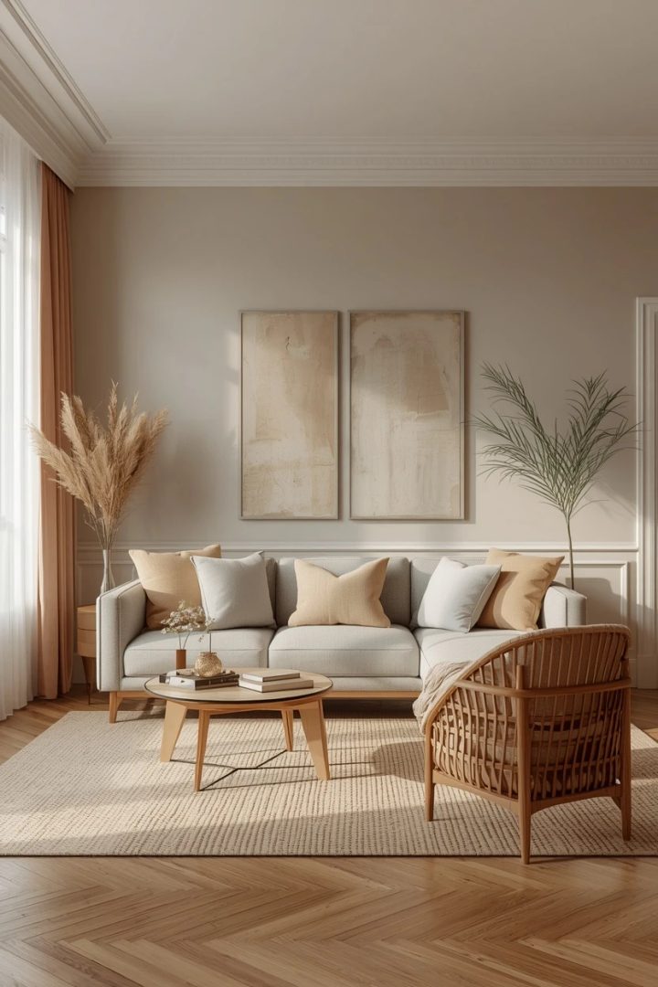 1. The Warm Neutral Grey Settee Living Room