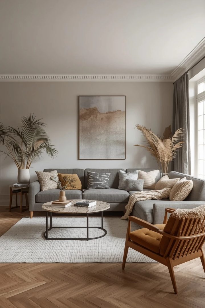 4. The Navy and Grey Settee Living Room