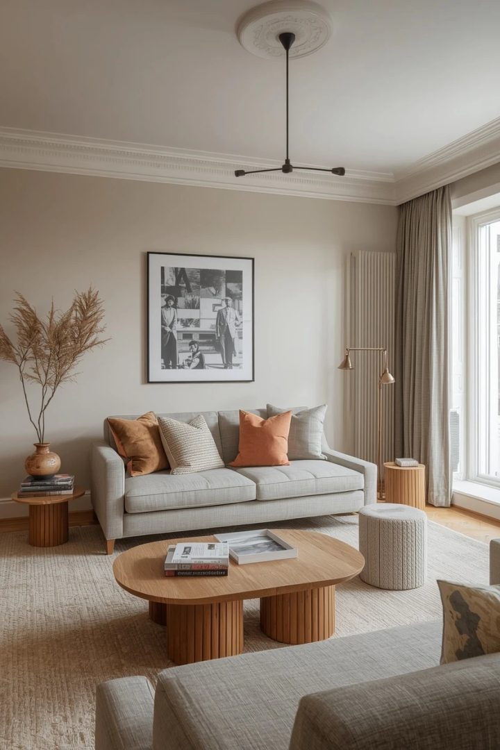 5. The Bold Jewel-Tone Grey Settee Living Room