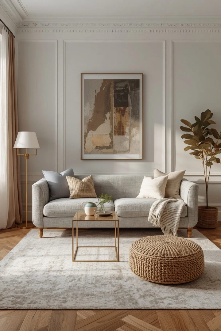 6. The Layered Texture Grey Settee Living Room