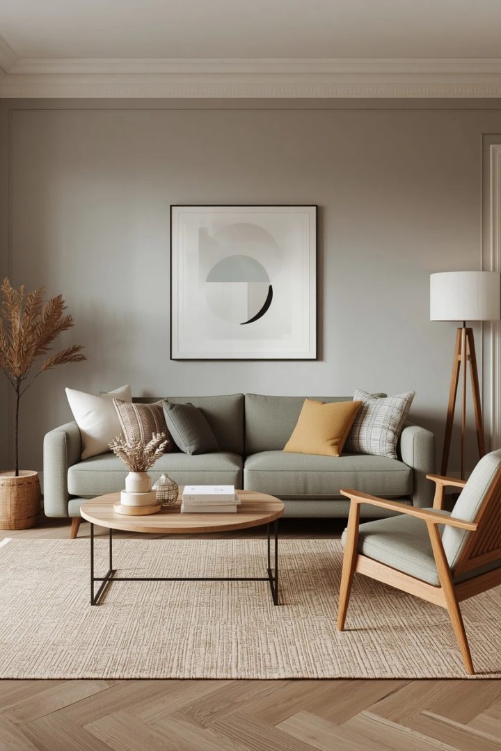 8. The Sage Green Grey Settee Living Room