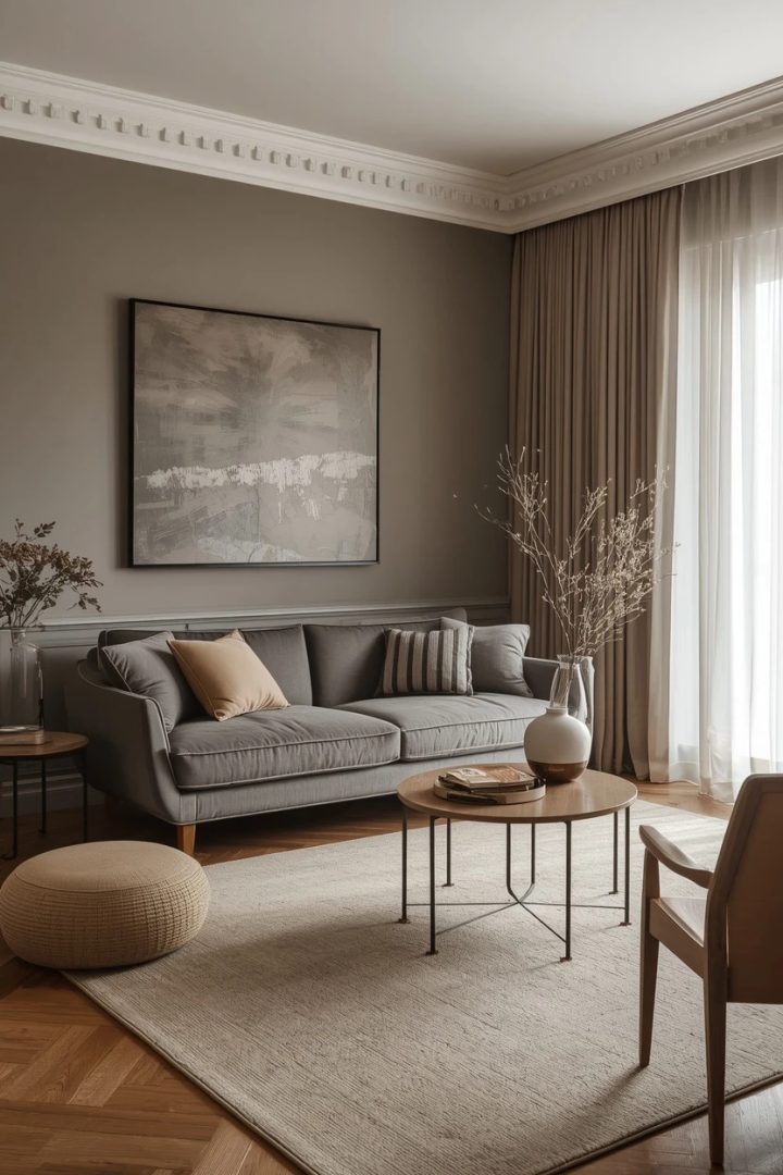 16. The Dark and Moody Grey Settee Living Room