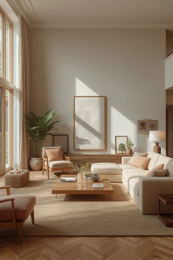 9. The Tall Greenery Large Living Room