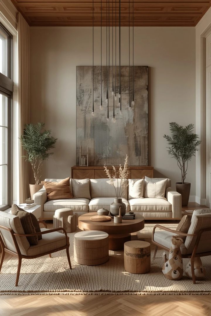 12. The Layered Texture Large Living Room