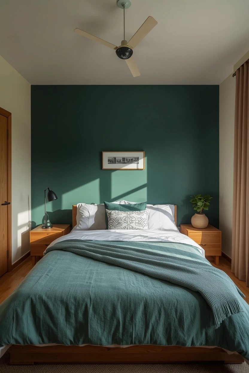 12. The Bold Accent Wall Bedroom