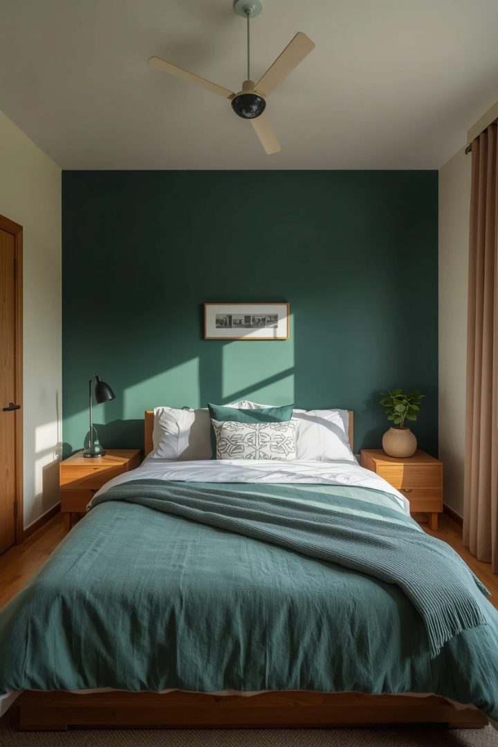 12. The Bold Accent Wall Bedroom