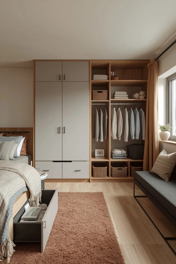 13. The Smart Storage Bedroom