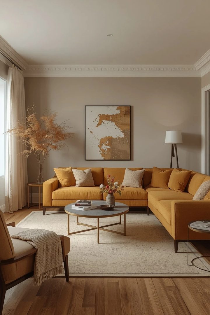 13. The Mustard and Ochre Living Room