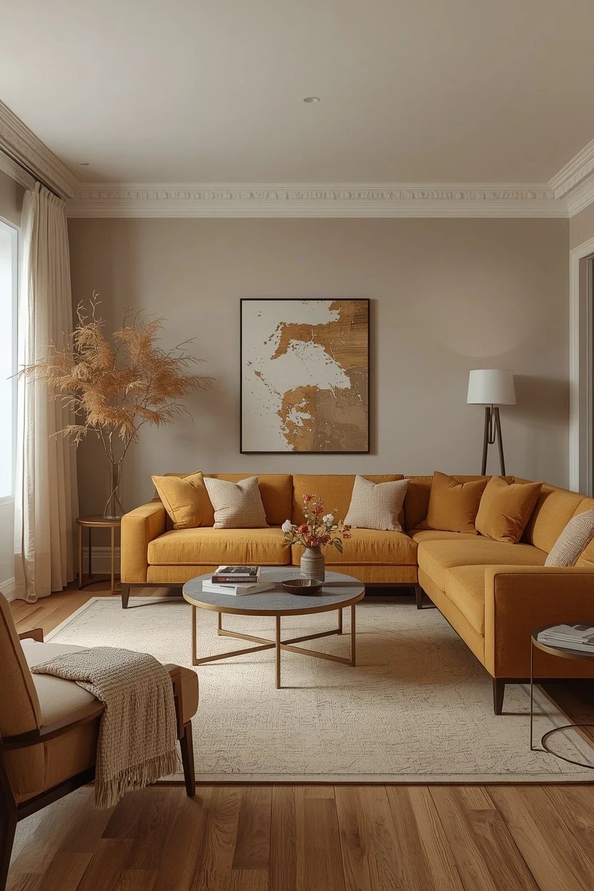 13. The Mustard and Ochre Living Room
