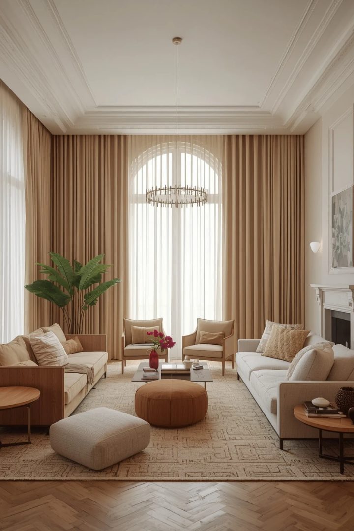 1. The Floor-Length Drapes Living Room