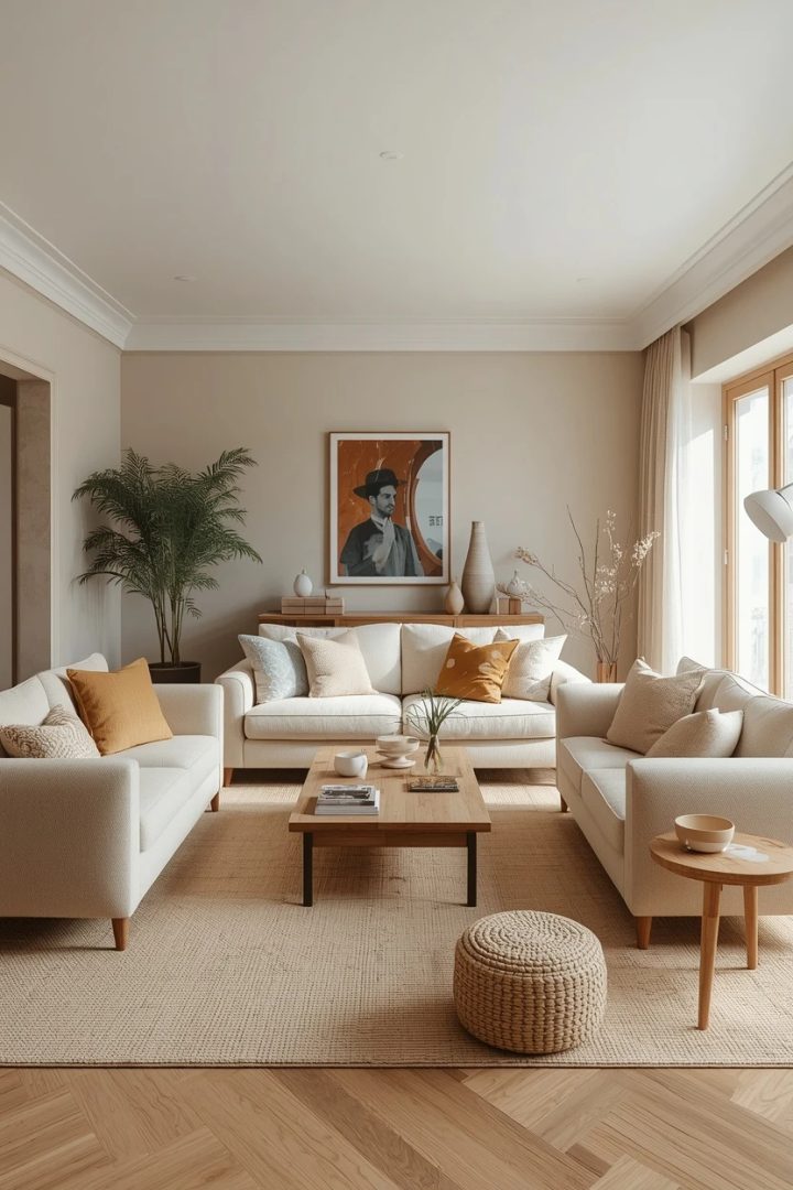 3. The Two-Sofa Symmetry Living Room