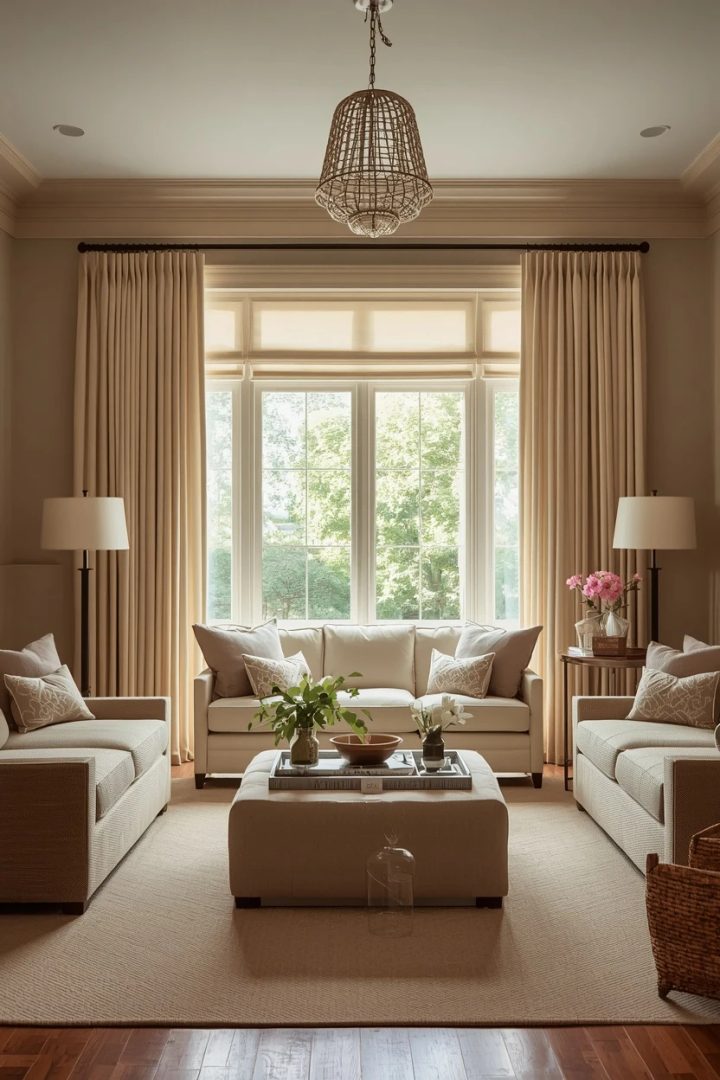 19. The Complete Window Treatment Living Room