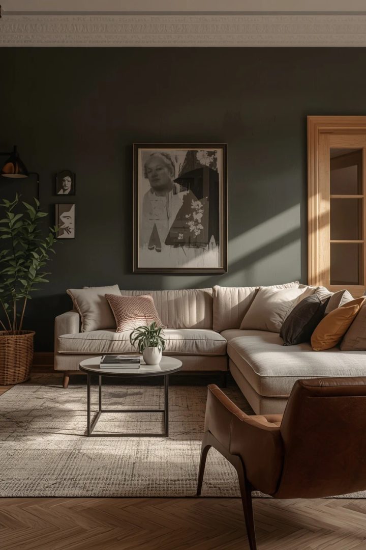 13. The Dark and Moody Living Room