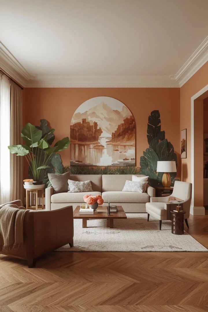 16. The Statement Mural Living Room