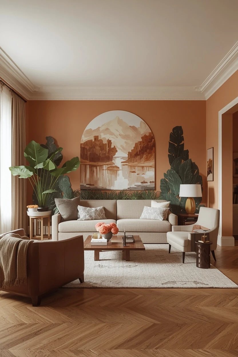 16. The Statement Mural Living Room