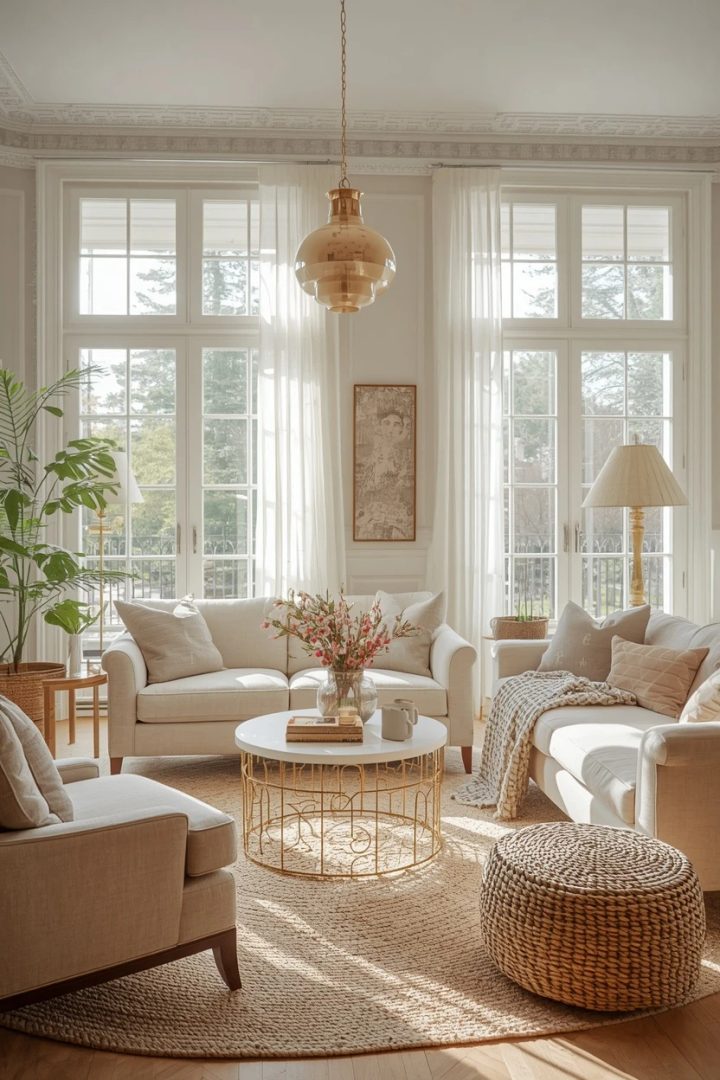 10. The Sheer-Dressed Living Room