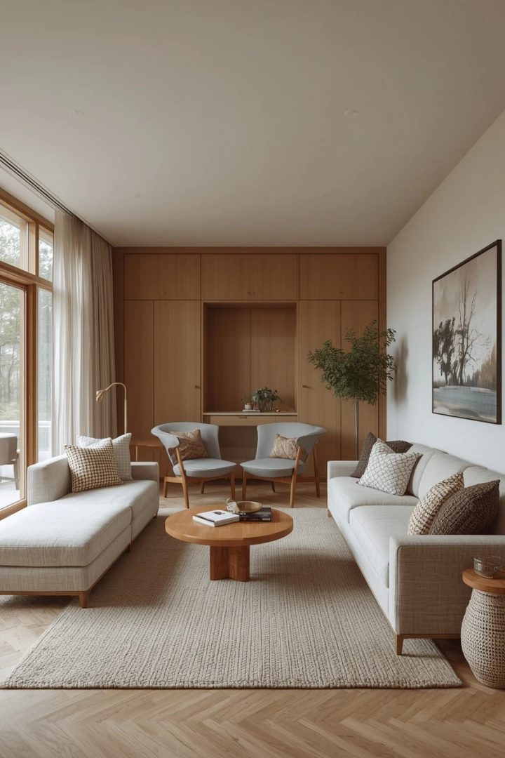 12. The Crosswise Seating Group Long Living Room