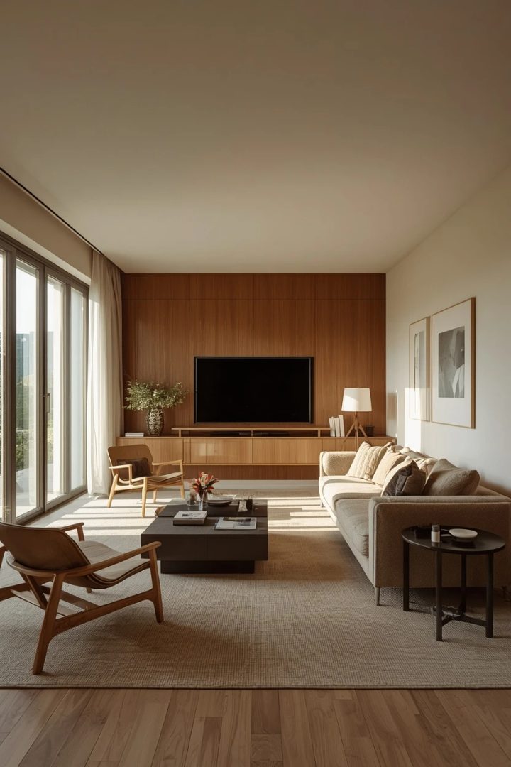 11. The Layered Lighting Long Living Room