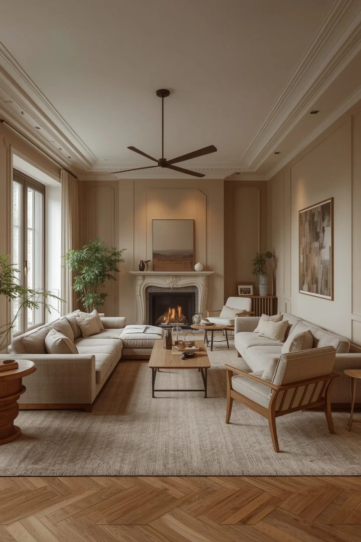 8. The Visual-Width Color Long Living Room