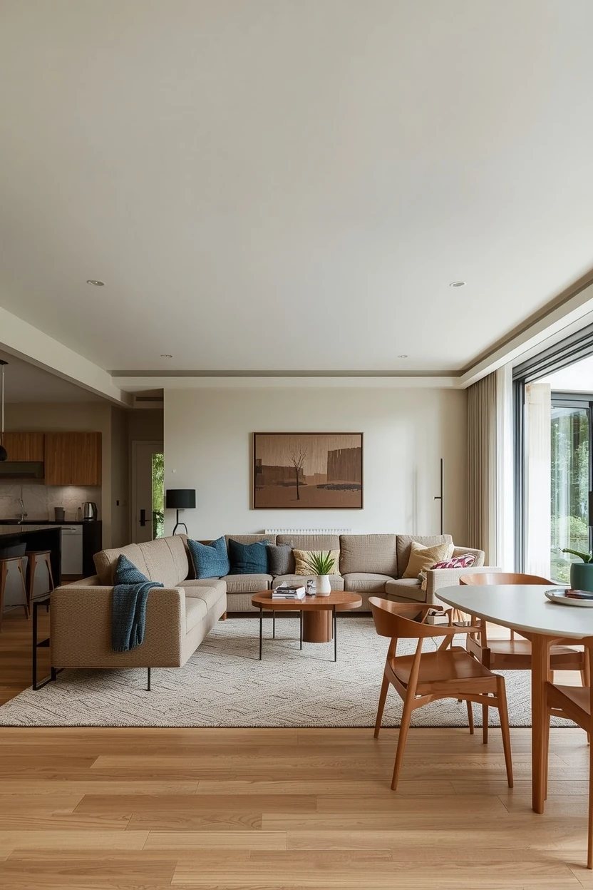 10. The Accent Color Thread Living Dining Room